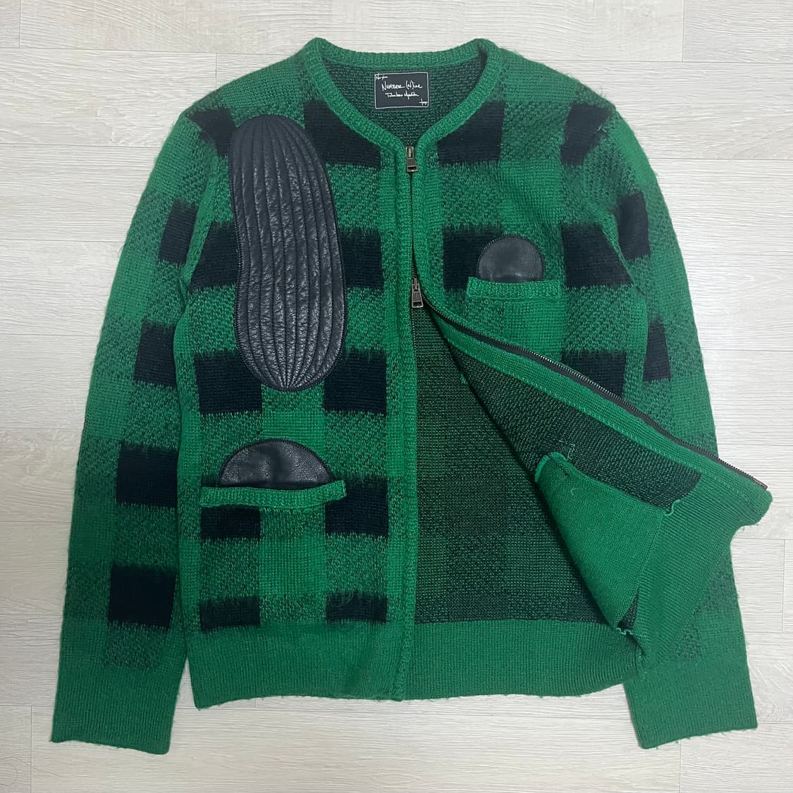 08 mohair leather patch cardigan 상품이미지2