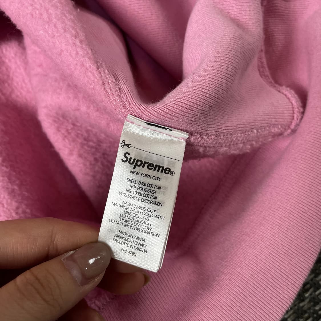 슈프림 핑크 박스로고 후드 스웻셔츠 L 상품이미지7