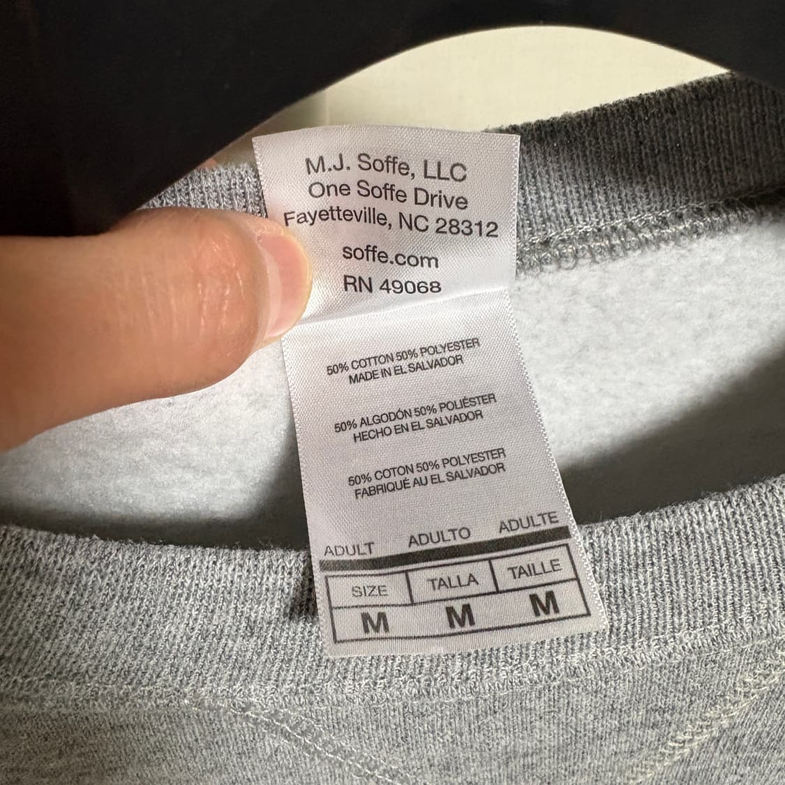 SOFFE 무지 기모 맨투맨 스웻셔츠 / 멜란지그레이, M 상품이미지7