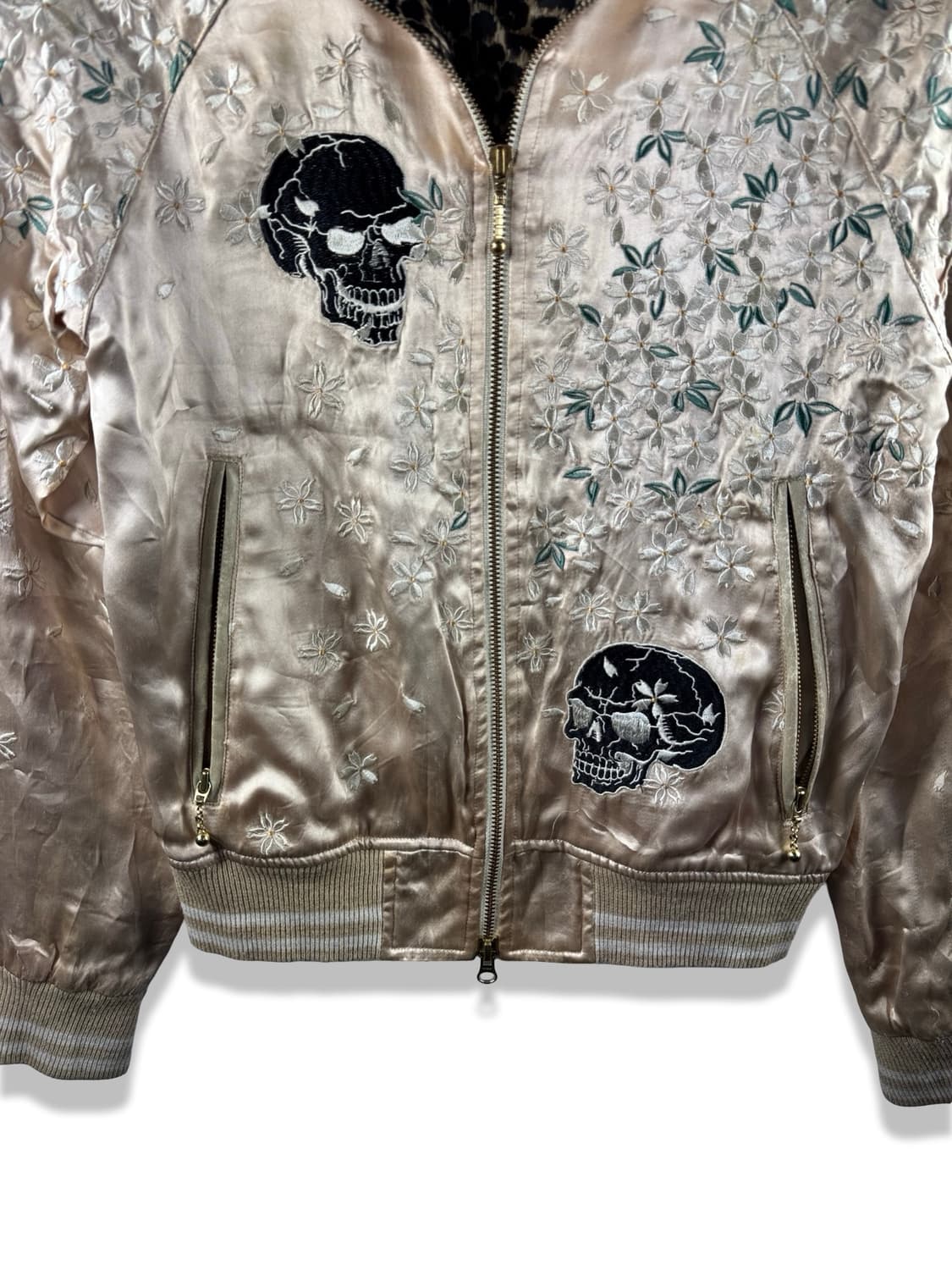 JPN 스컬 플라워 새틴 집업1839 상품이미지4