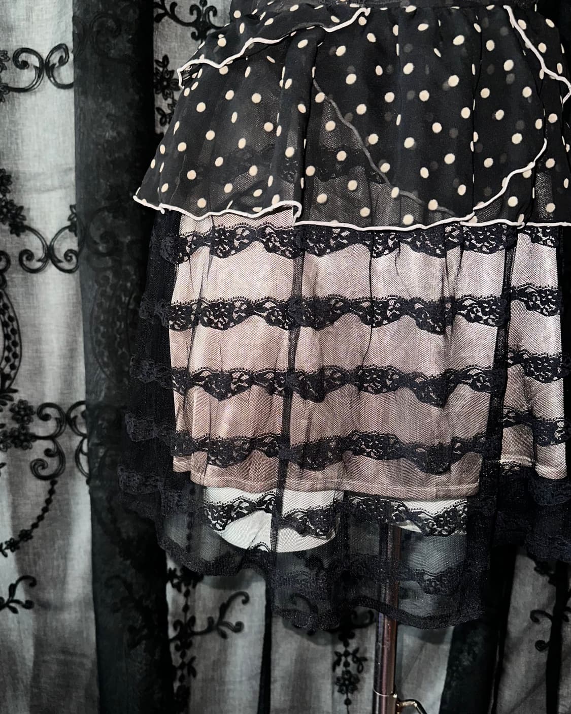 dot-laced dress 상품이미지3