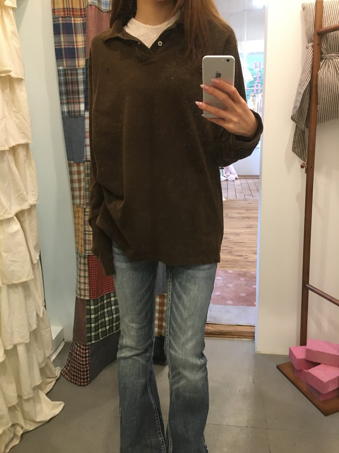 폴로 브라운 롱 카라티 상품이미지3