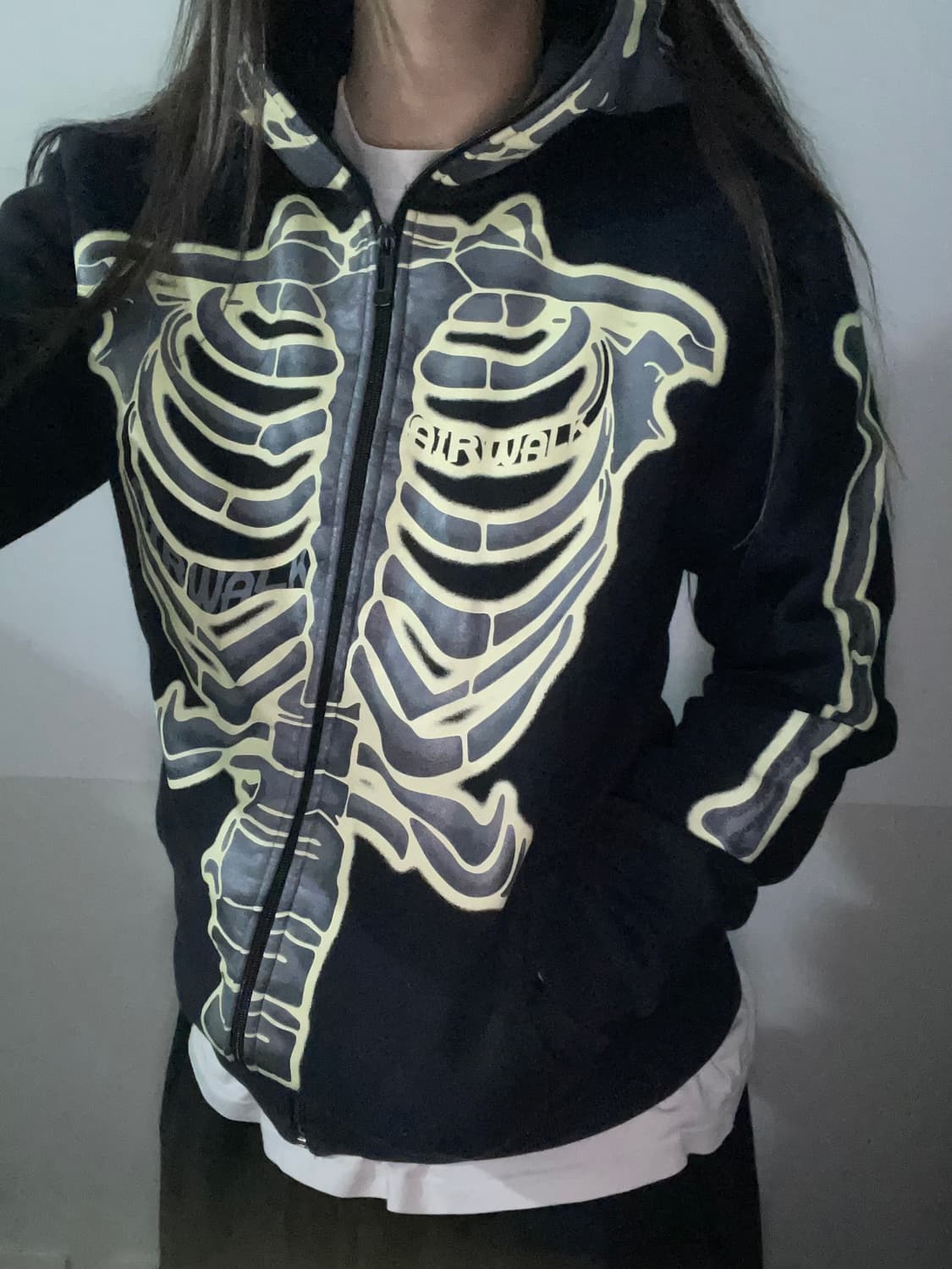 (빈티지)Airwalk 에어워크 야광 bone skeleton 풀 집업 상품이미지2