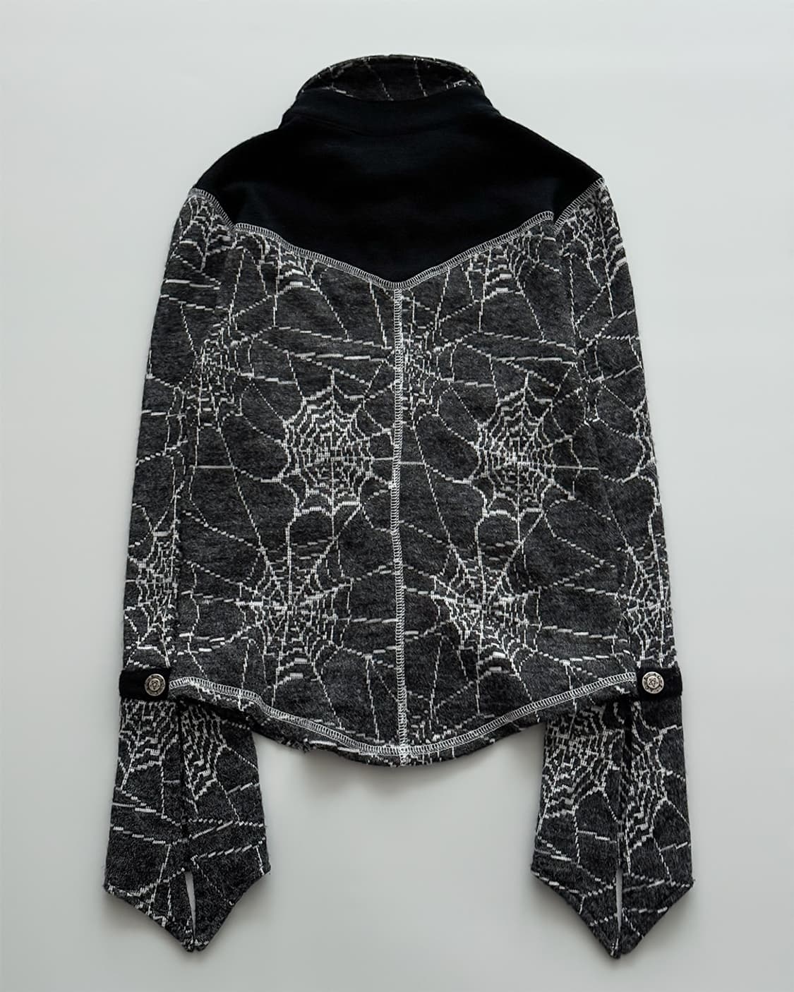 2000s Ozz On Spider Web Knit Shirt 상품이미지3