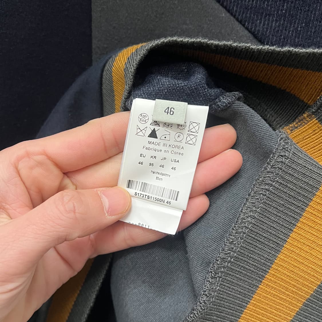 솔리드옴므 배색 패턴드 반팔티 95 상품이미지4