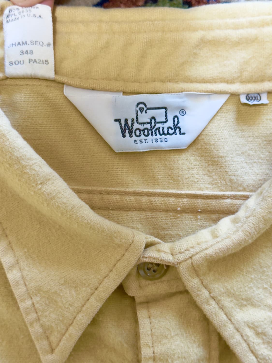 70s USA Woolrich Chamois Yellow shirt 상품이미지9
