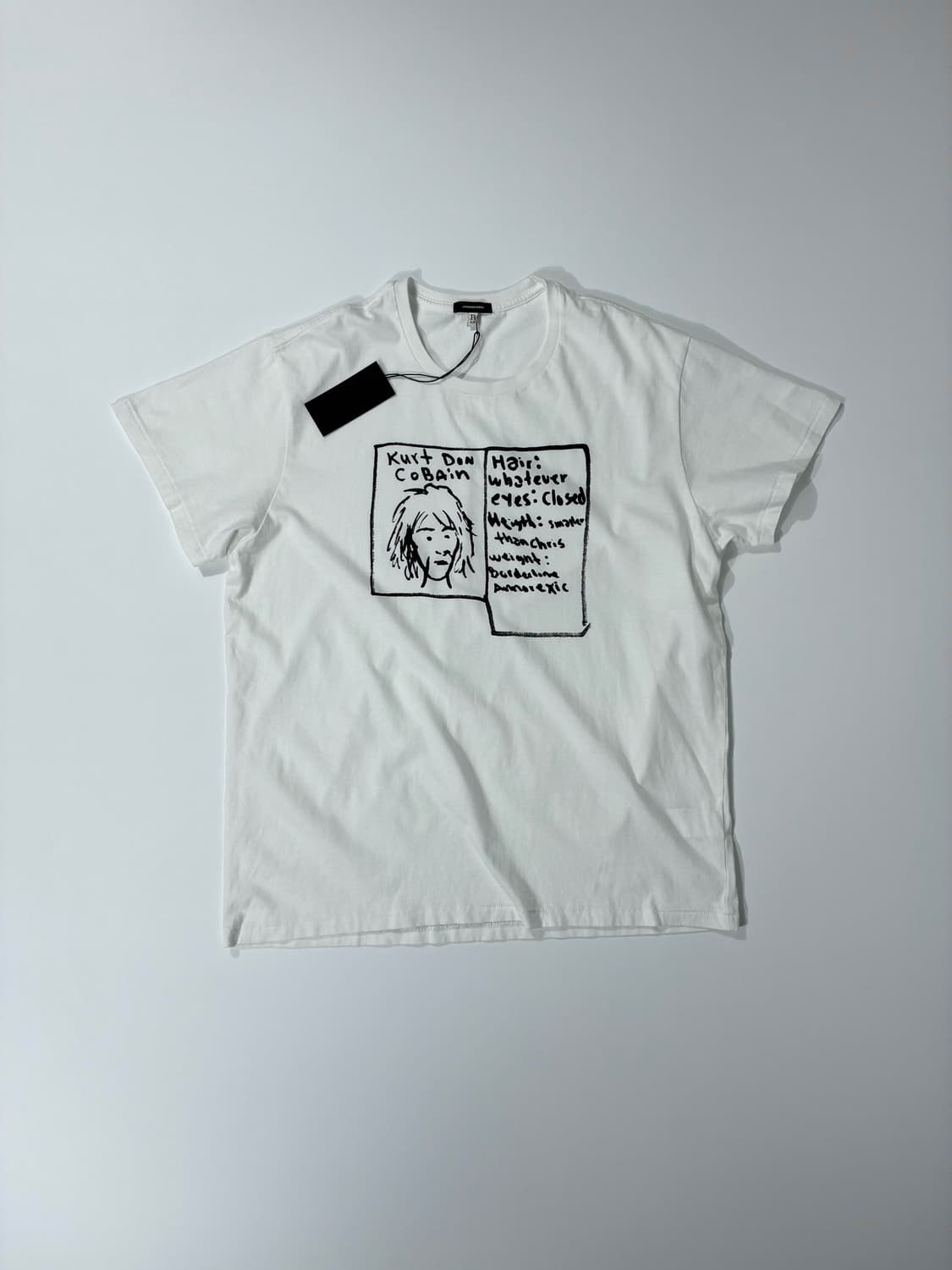 R13 알써틴 커트 코베인 두들 보이 티셔츠 화이트 L사이즈 상품이미지1