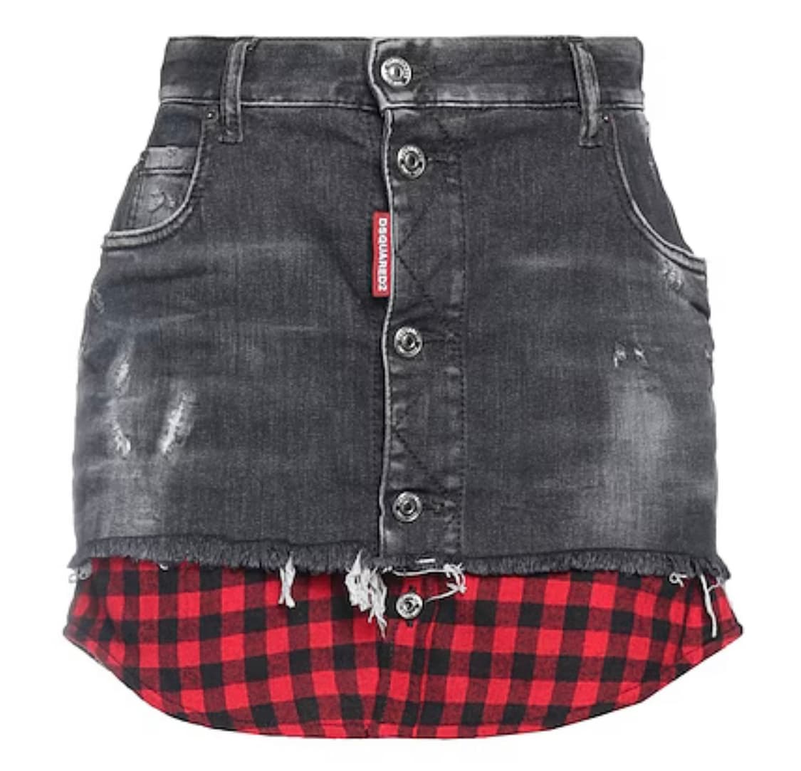Dsquared2 디스퀘어드 셔츠 레이어드 데님 스커트 상품이미지1