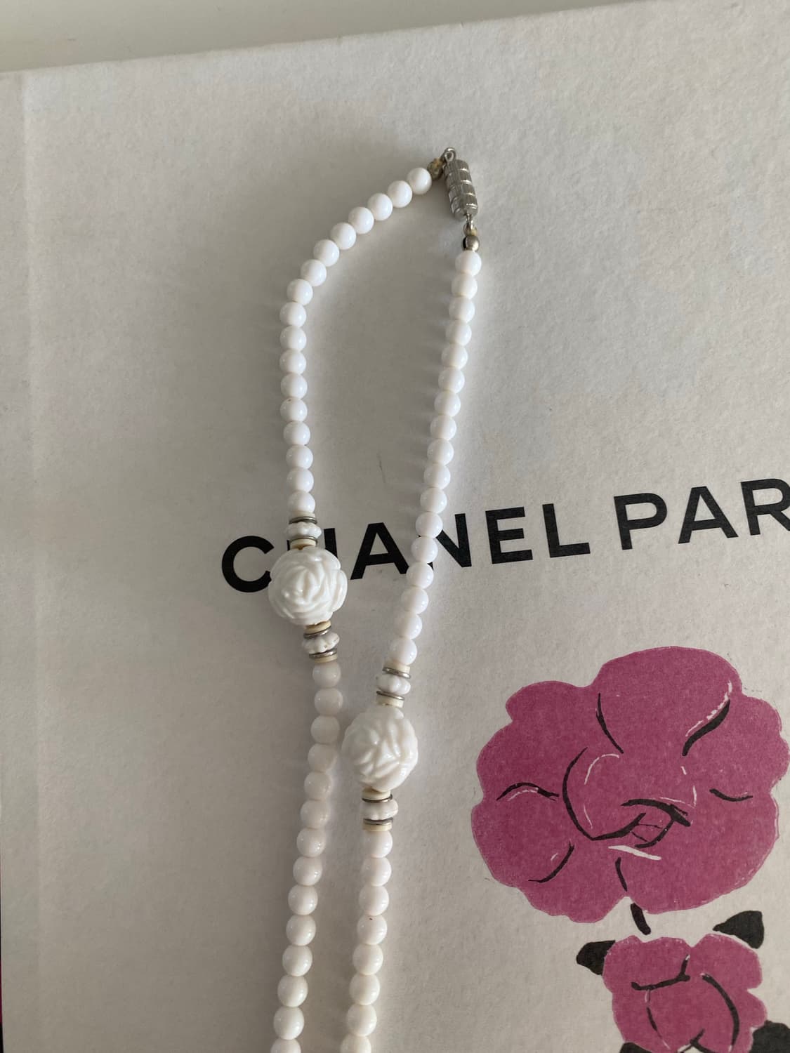 화이트 비즈 로즈 목걸이 y2k 빈티지 상품이미지4