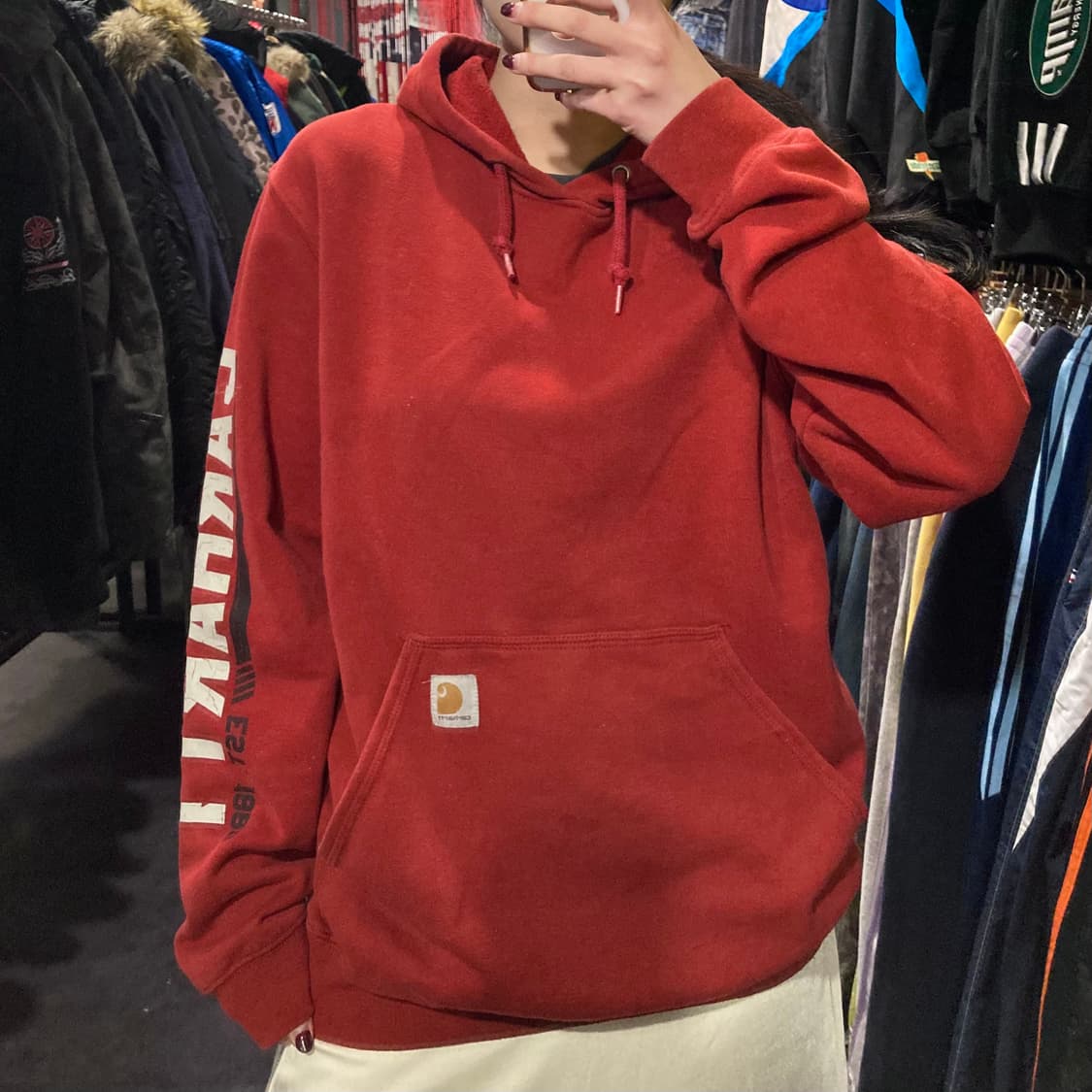 [IM] 칼하트 후드티 오렌지레드 상품이미지1