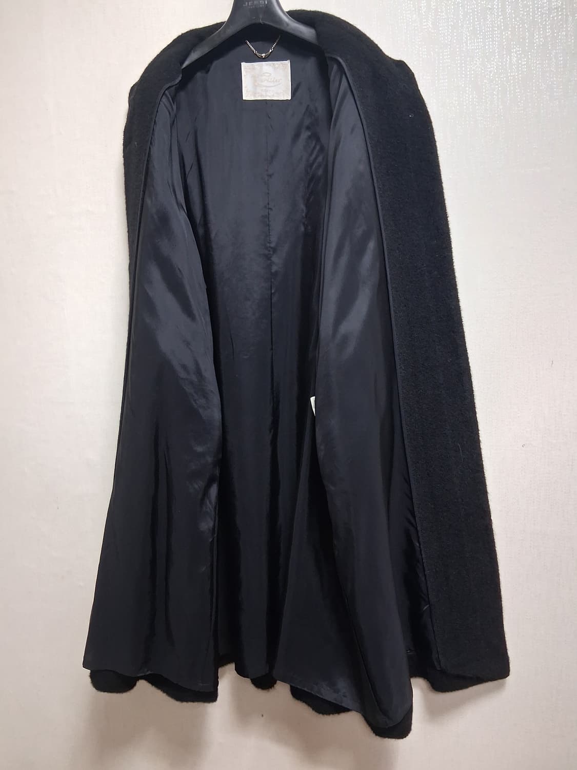 일본 Ceriaier 100% 알파카 롱코트 블랙 무지 헤링본짜임 77 상품이미지8