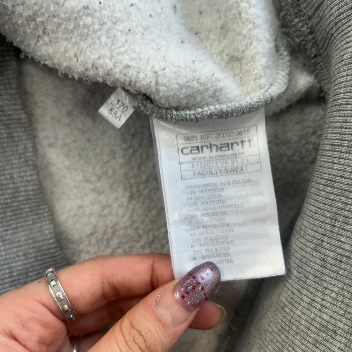 Carhartt 칼하트 블랙 스펠아웃로고 그레이 맨투맨 상품이미지6