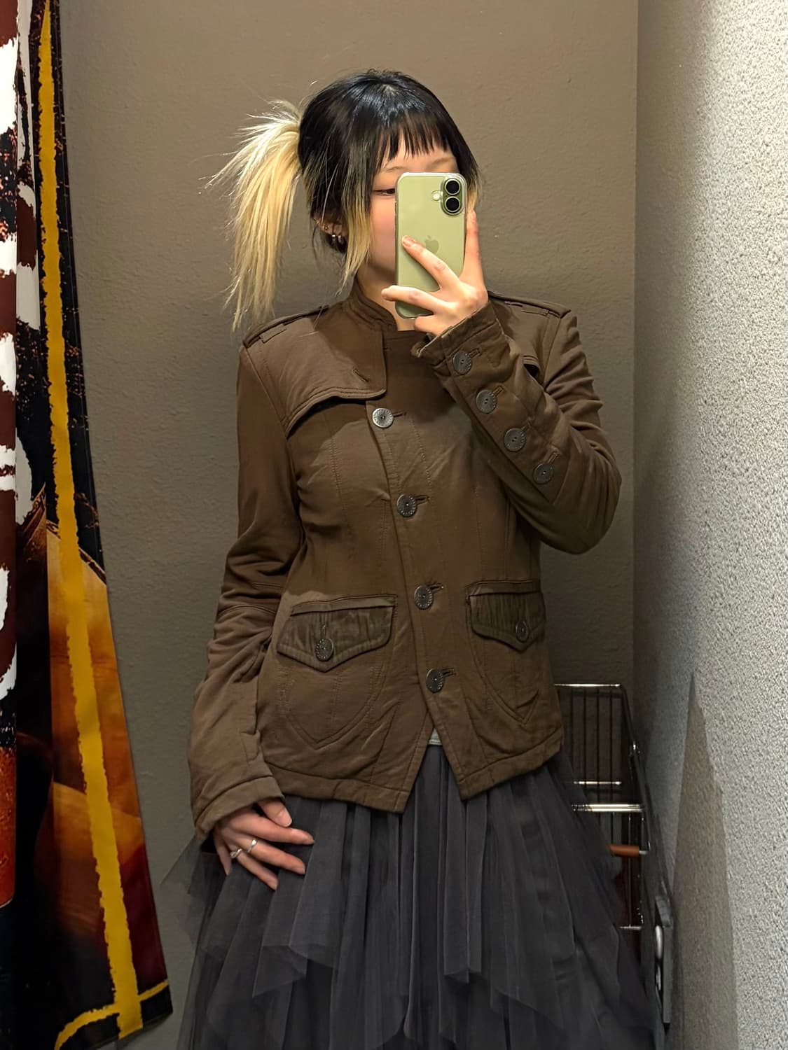 빈티지 사선 버튼 자켓 상품이미지3