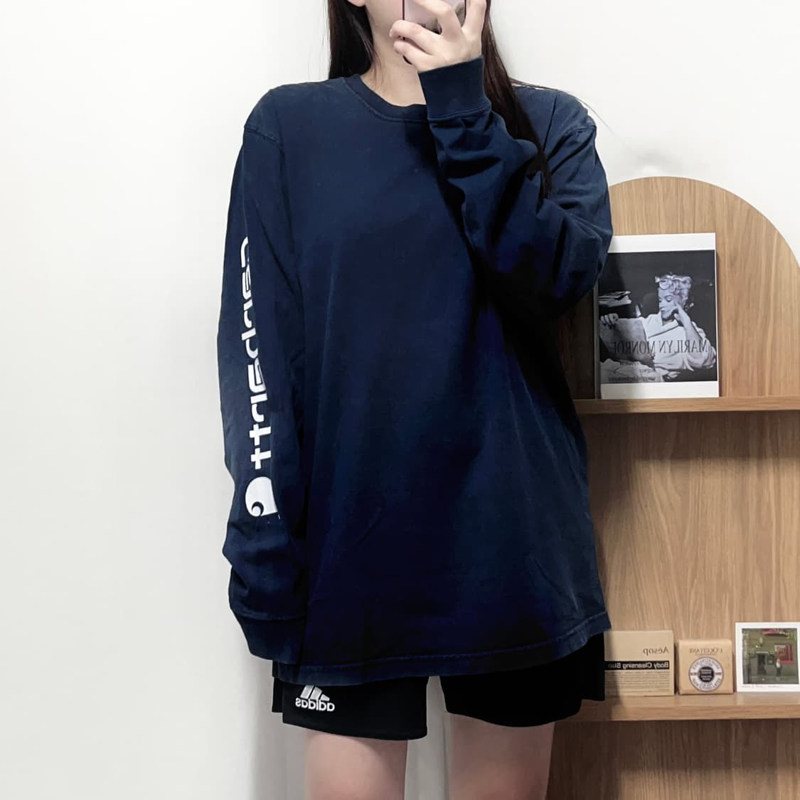 [정품] 칼하트 딥네이비 사이드레터링 긴팔티 [ M ] 상품이미지3