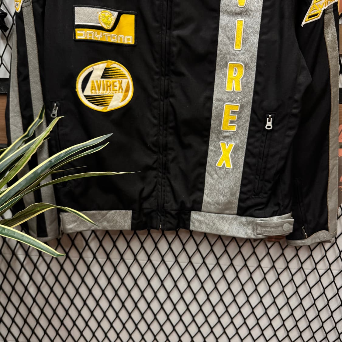 00s 아비렉스 데이토나 레이싱자켓 전후면 빅로고 포인트 블랙 상품이미지4