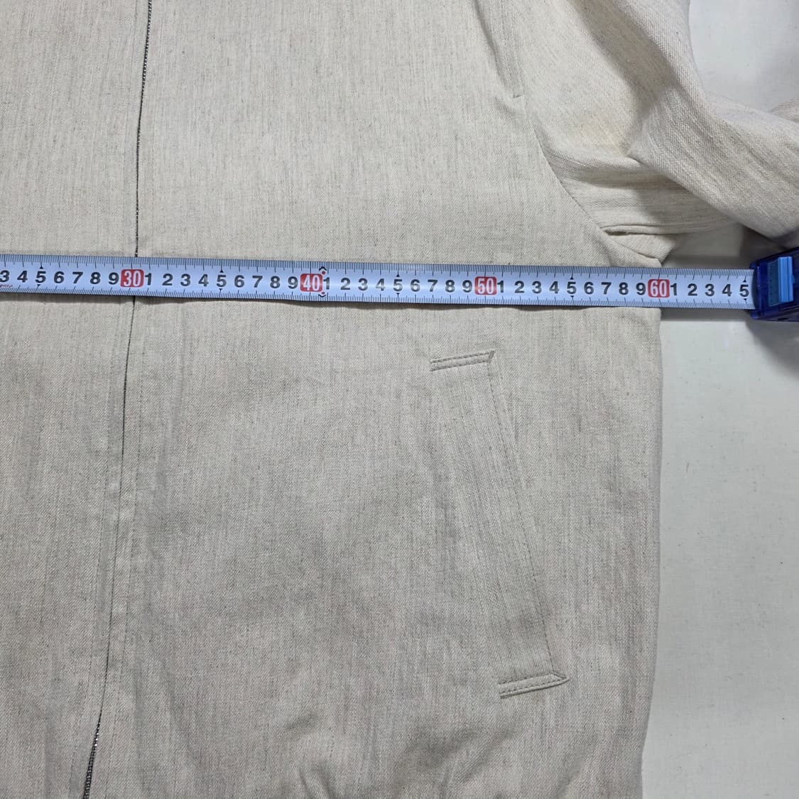 0779 H&M 린넨 혼방 집업 자켓 베이지 M 남성 캐주얼 점퍼 상품이미지4