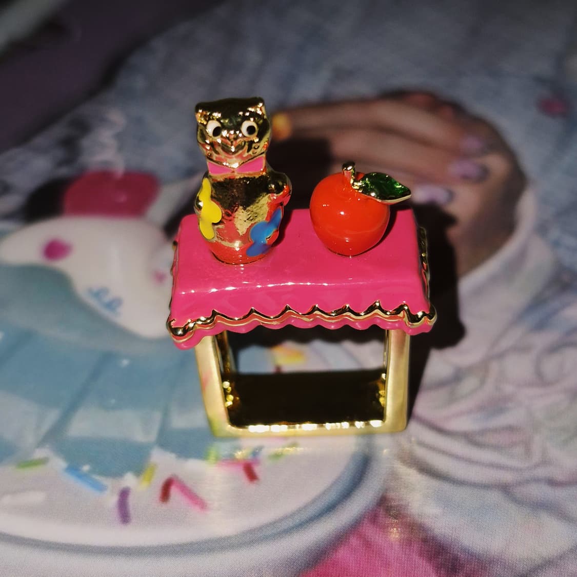 가글 사과 고양이 하우스 스퀘어 볼드링 상품이미지10