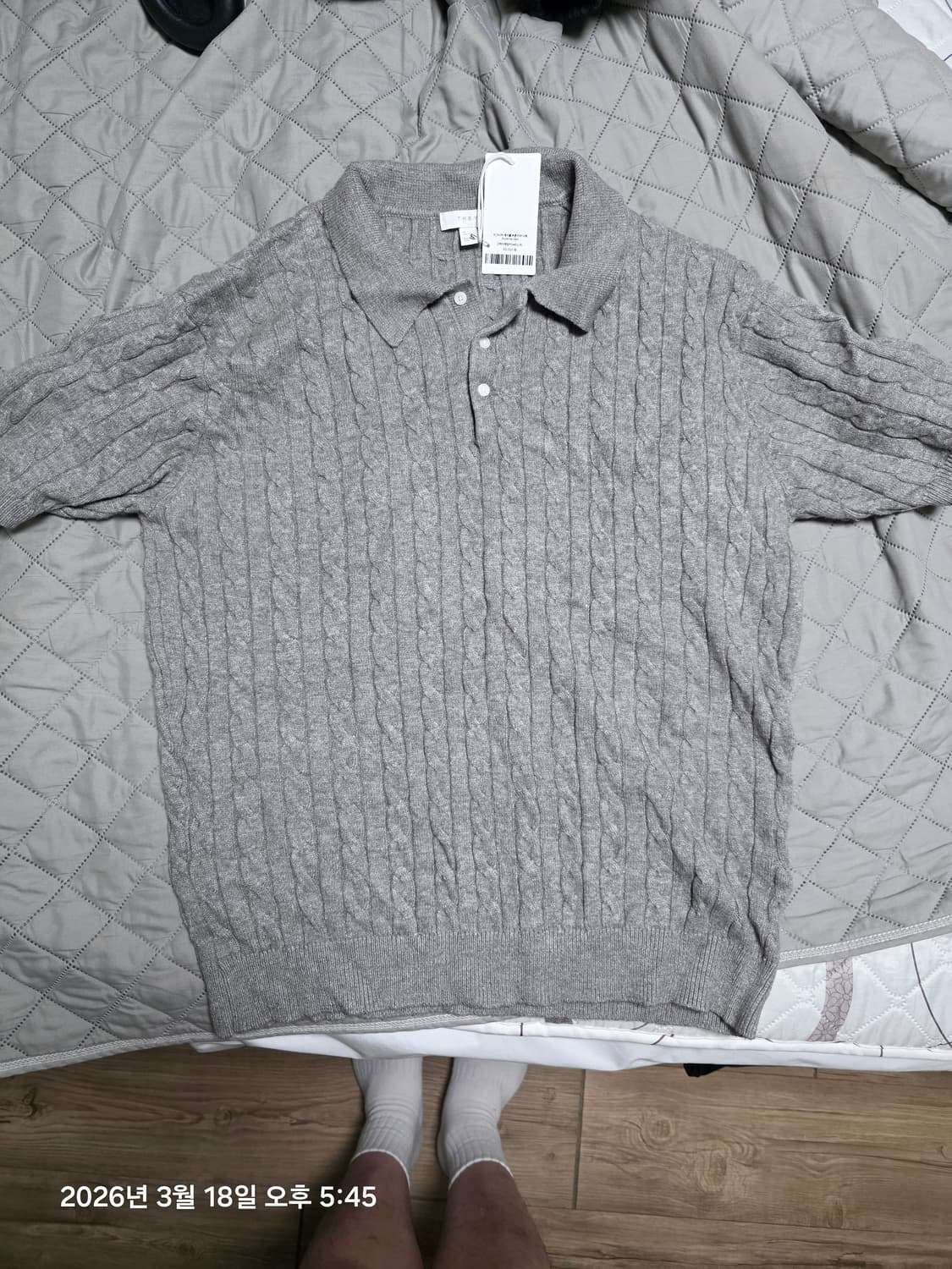 [XL] 데이 케이블 버튼카라 니트 새상품 상품이미지1