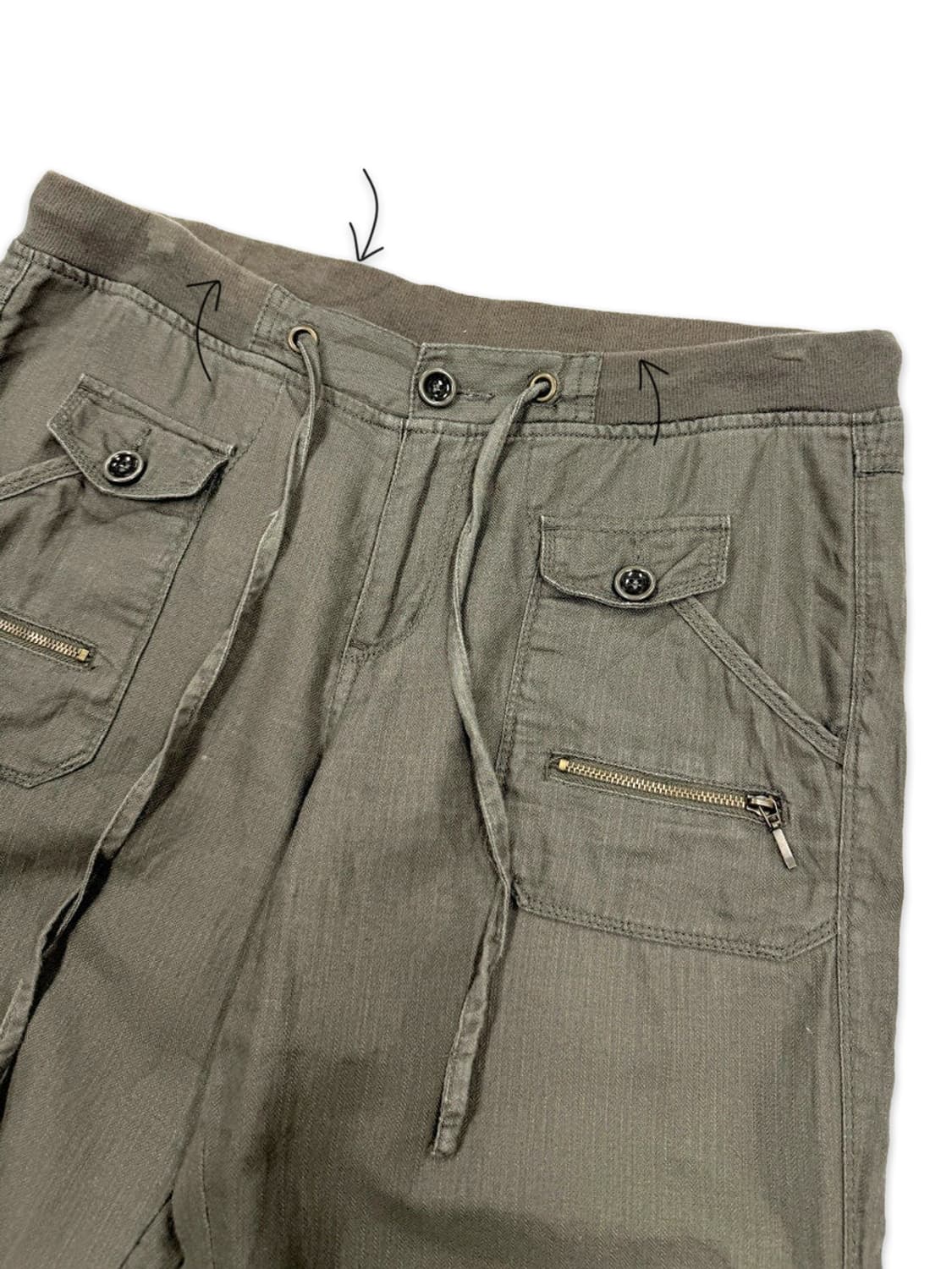 빈티지 카키 2way 카프리 팬츠 상품이미지5