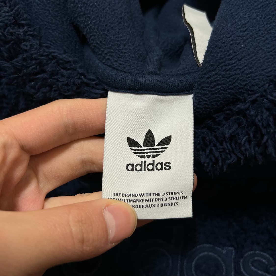 아디다스 빅로고 쉐르파 양털 후리스 후드티 L/100  상품이미지4