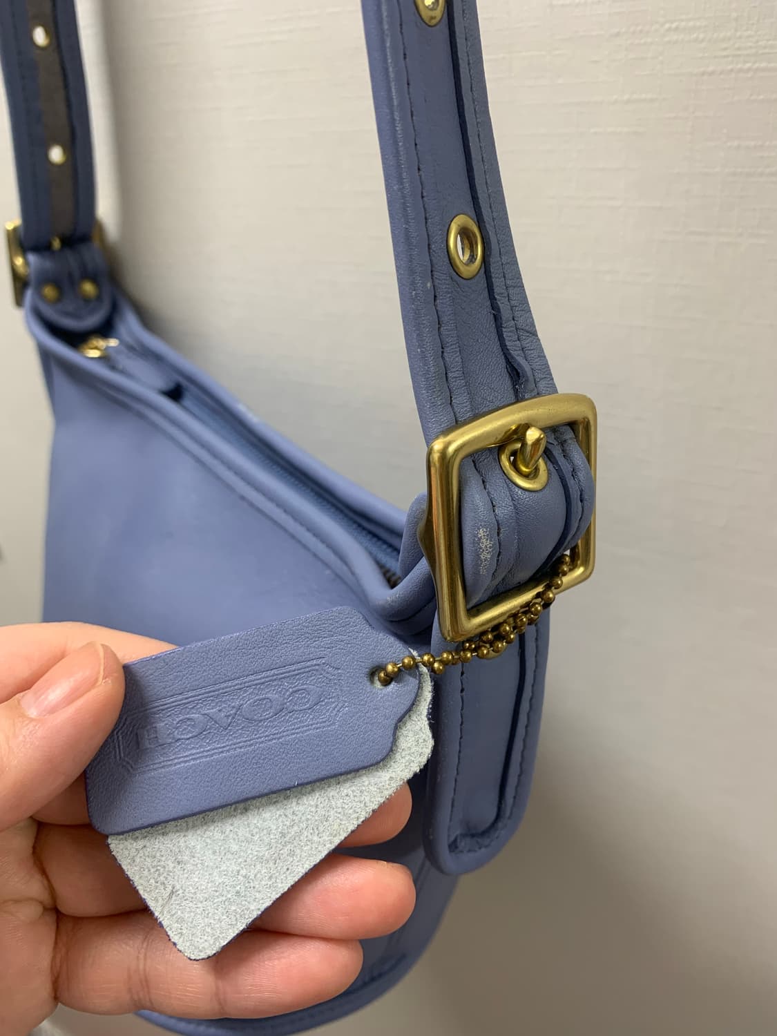 올드코치 9019 트윙클 블루 풀그레인 레더 더플백 상품이미지2