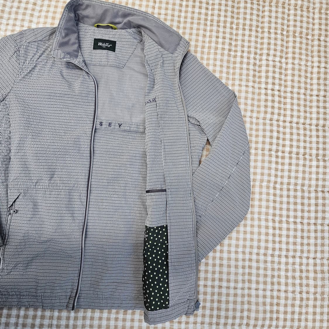 울시 깅엄체크 스윙 얇은 자켓 남자100 상품이미지6