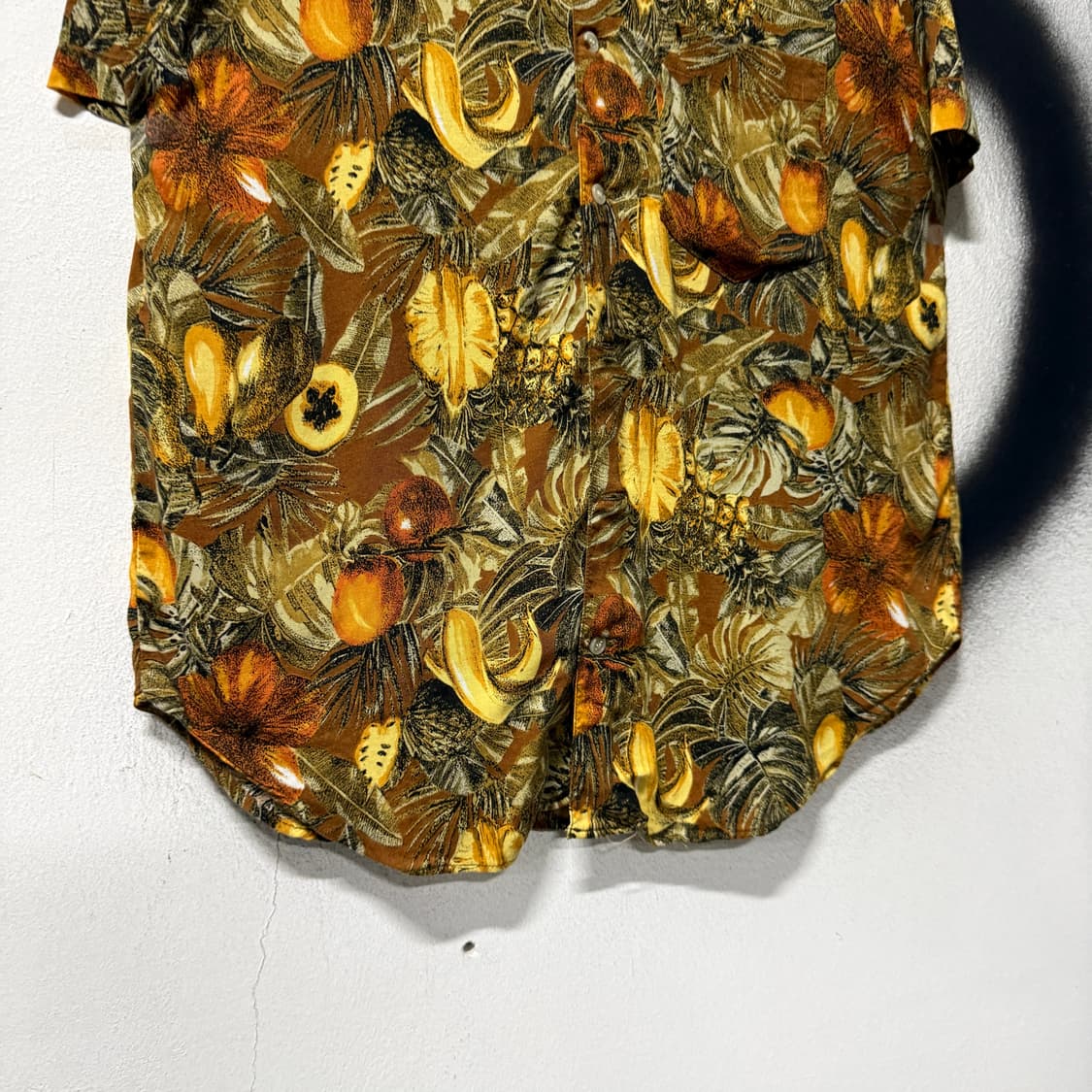 VTG 빈티지 에스닉 과일 풀 패턴 반팔 셔츠 상품이미지2