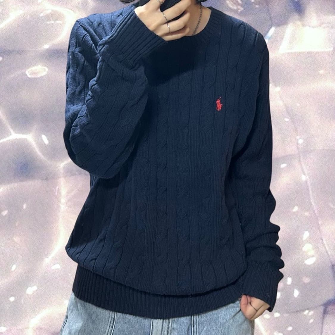 폴로 랄프로렌 신형 꽈배기 니트 네이비 L 상품이미지1