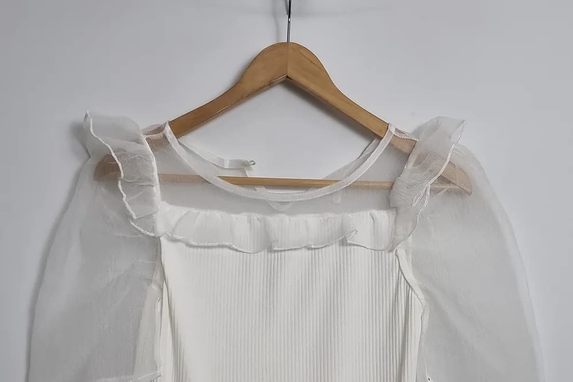 GRL 화이트 레이스 모리걸 블라우스 [M]  상품이미지3