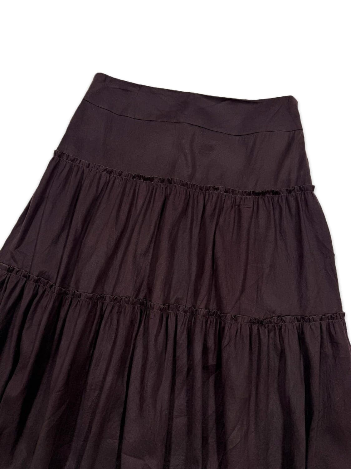 빈티지 다크 퍼플 프릴 미디 스커트 상품이미지3
