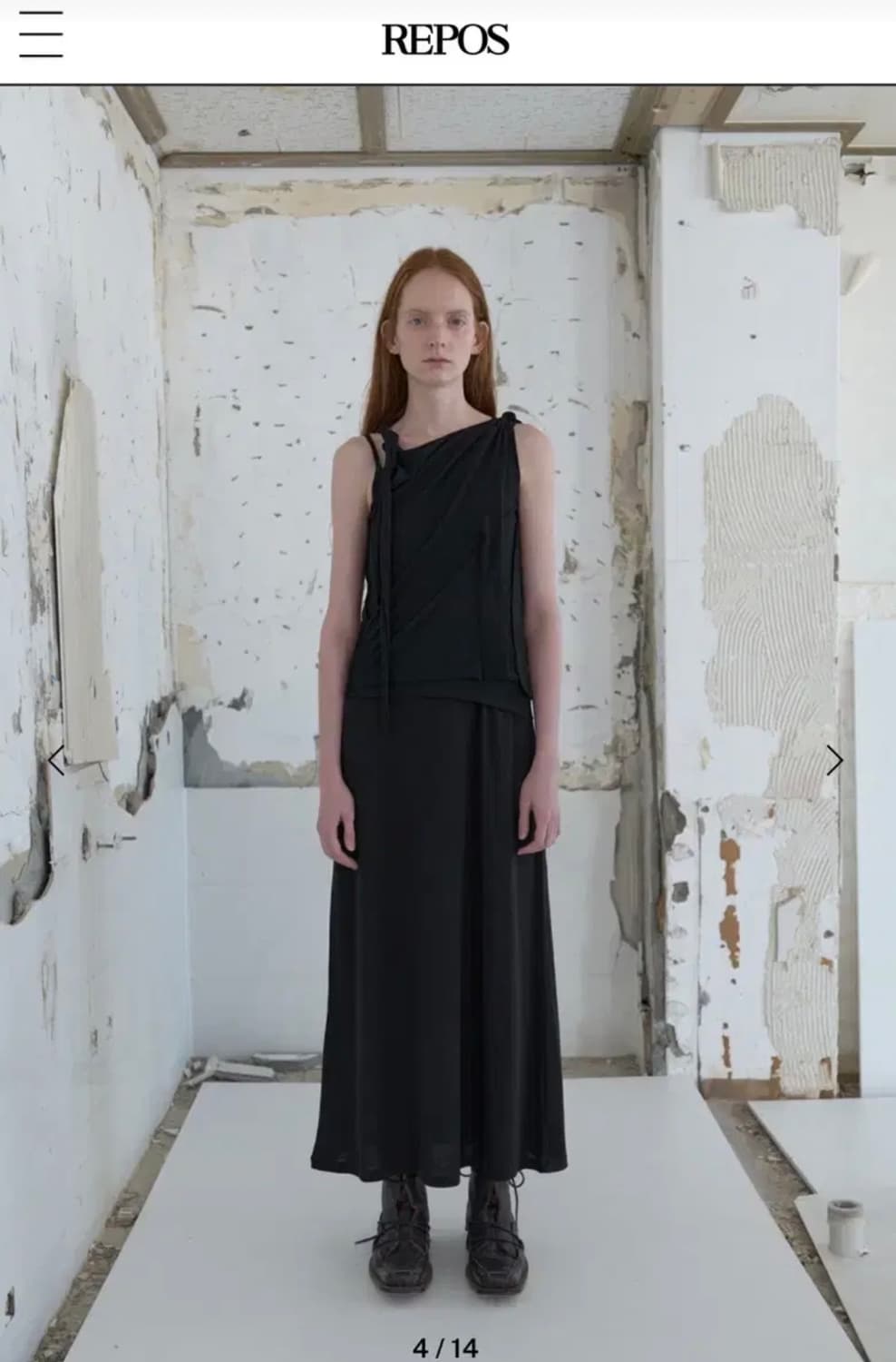 리포스 레이어드 랩 슬리브리스 블랙 상품이미지1