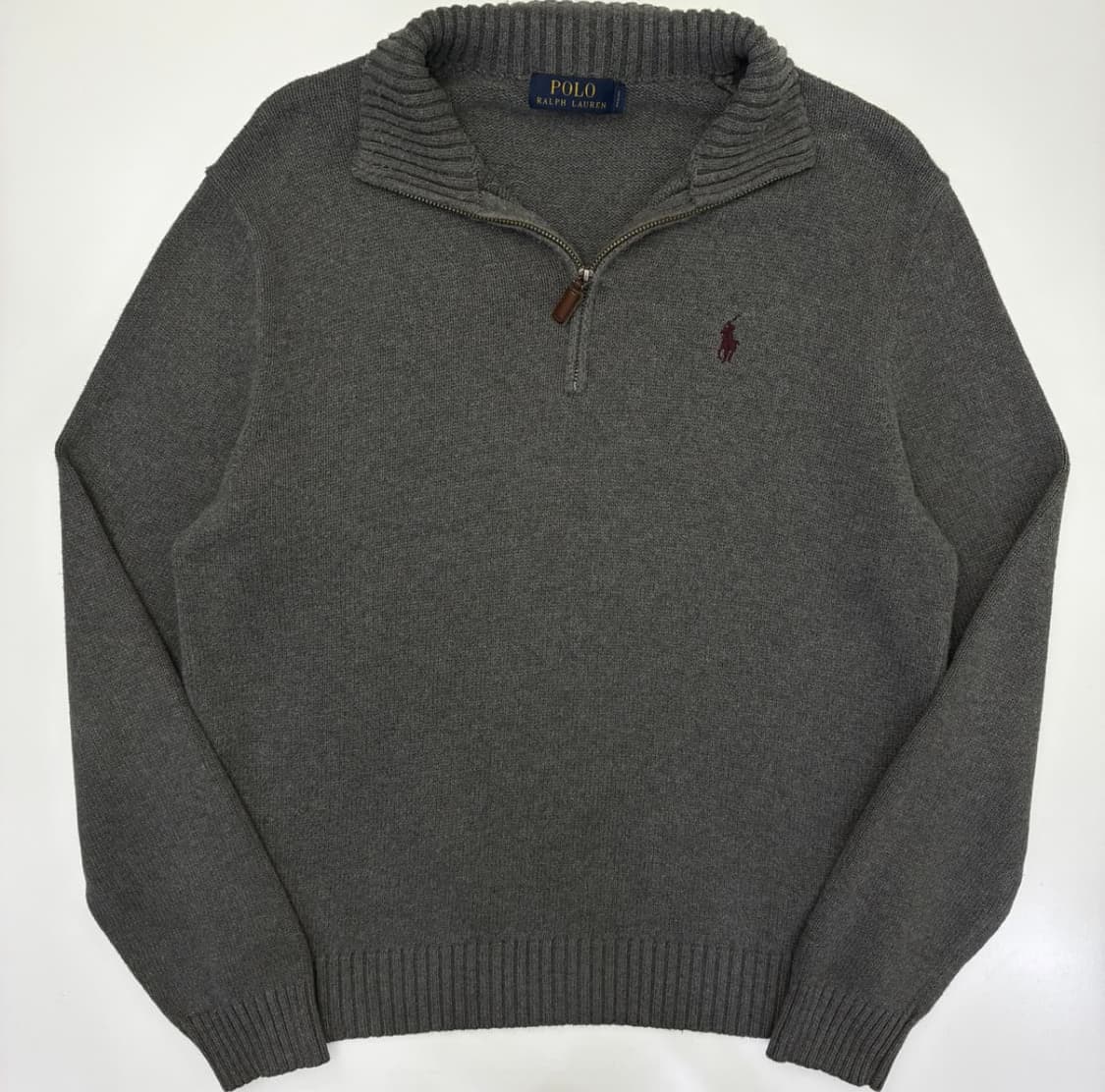 폴로 랄프로렌 자수 코튼 하프집업 니트 상품이미지1