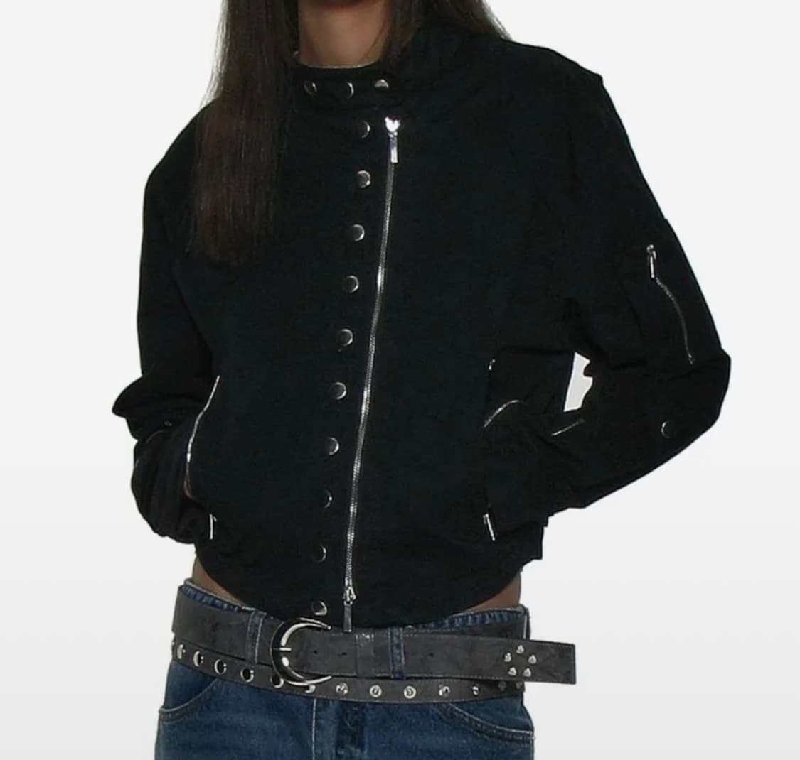 파르티멘토 라이트 코튼 바이커 자켓 블랙 M 상품이미지1