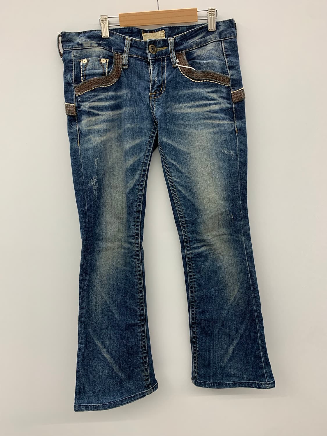 Lolita jeans 레더 디테일 로우라이즈 팬츠 상품이미지5