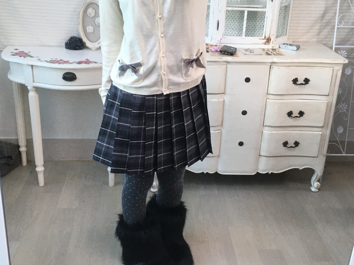 얼스뮤직 리본 포켓 진주 가디건 see 상품이미지4