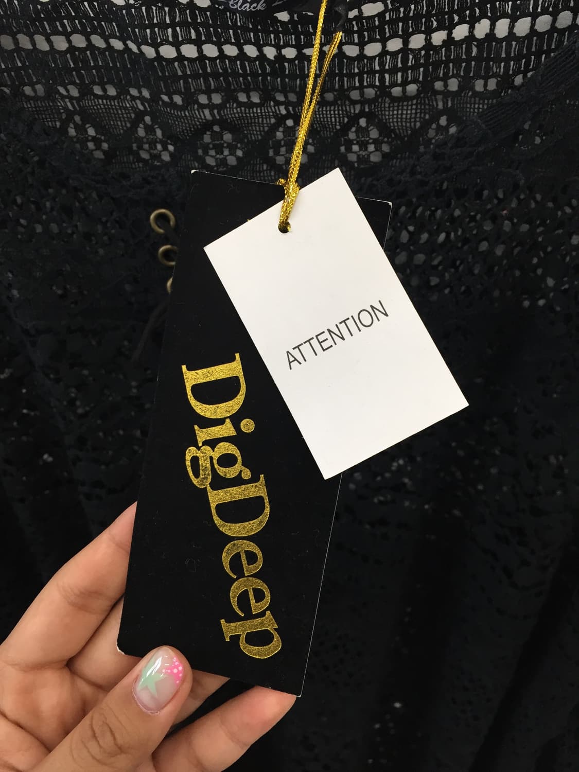'Dig Deep' Black Crochet Poncho Top 상품이미지7