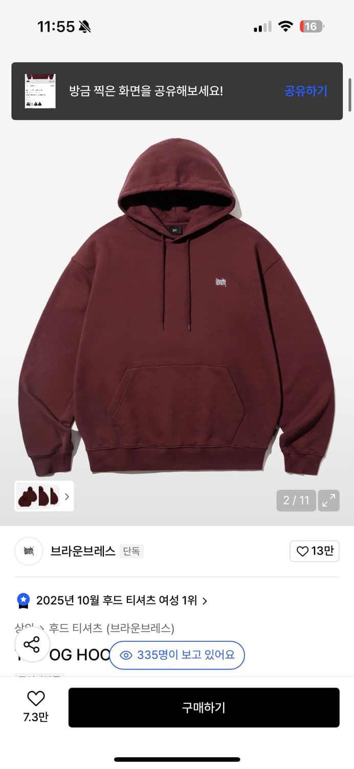 브라운브레스 후드티 상품이미지1