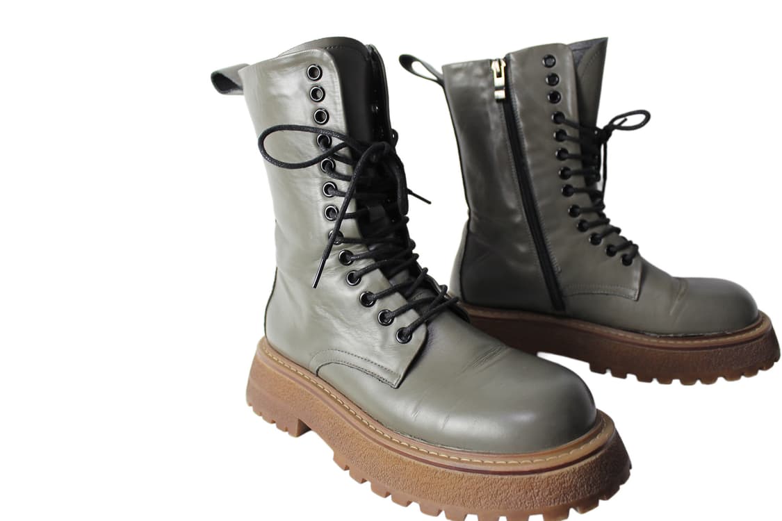 Unknown 레더 레이스업 부츠 상품이미지7