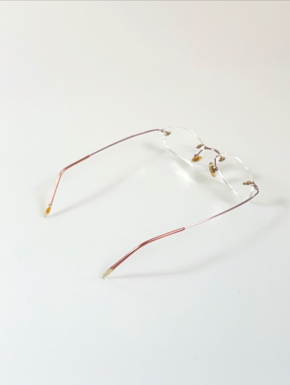 90s TITANIUM OPTICAL 무테 스퀘어 빈티지 안경 상품이미지4