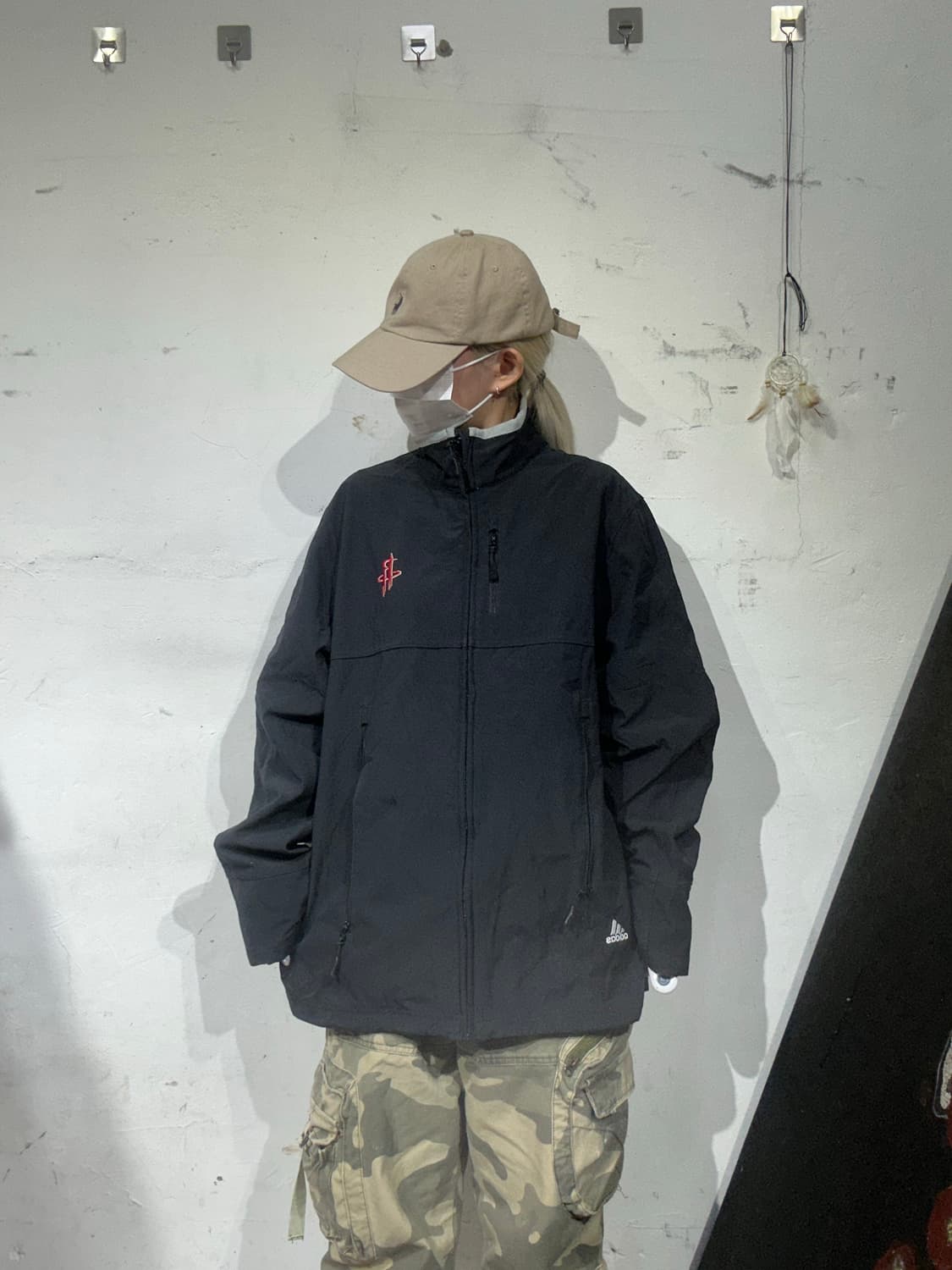 아디다스 블랙 기모 로고 바람막이 자켓 S 상품이미지2