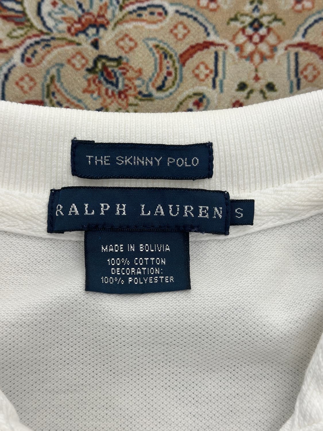 랄프로렌 화이트/블루 슬림핏 더블 빅포니 카라티 상품이미지5