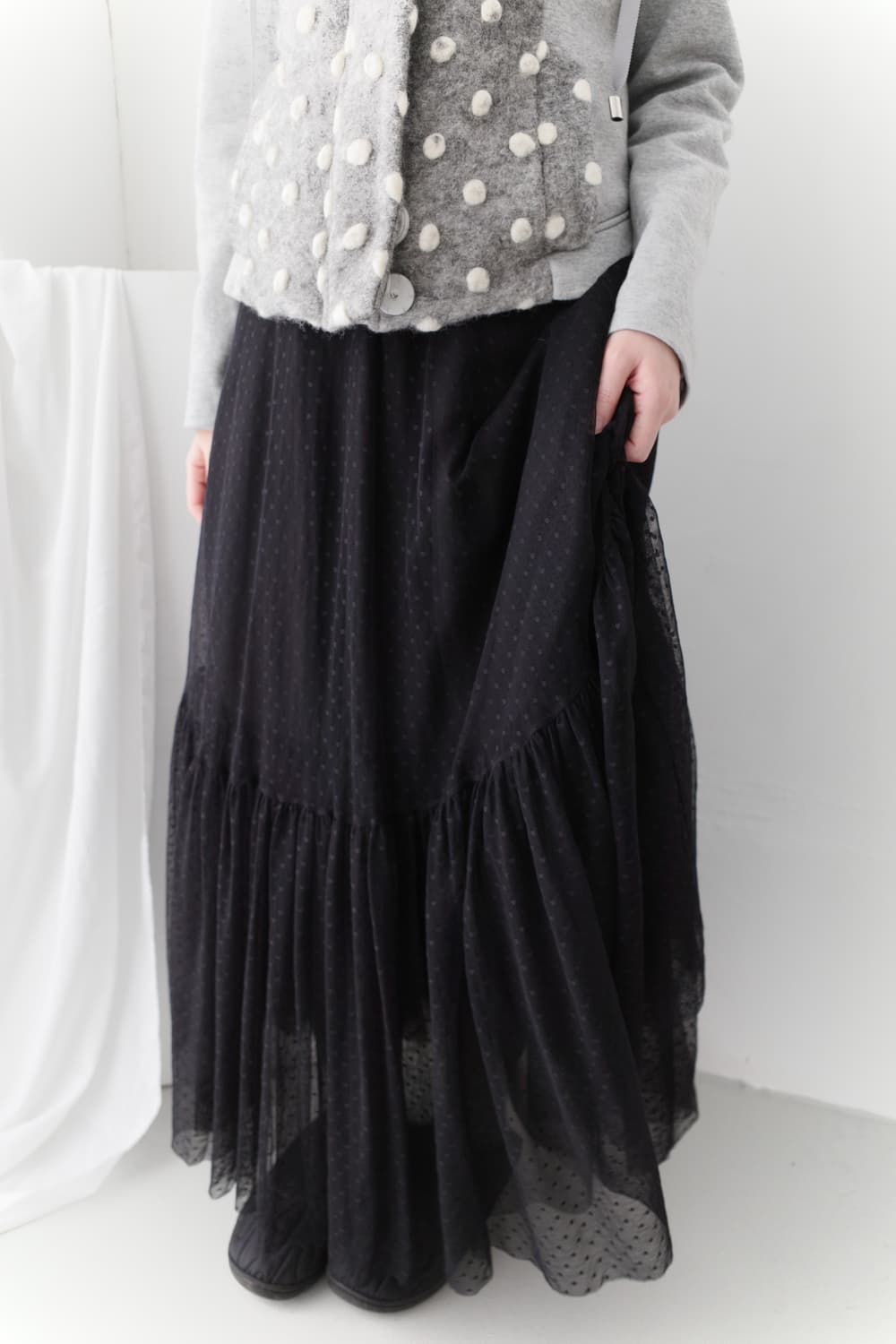 dot sha long skirt  상품이미지5