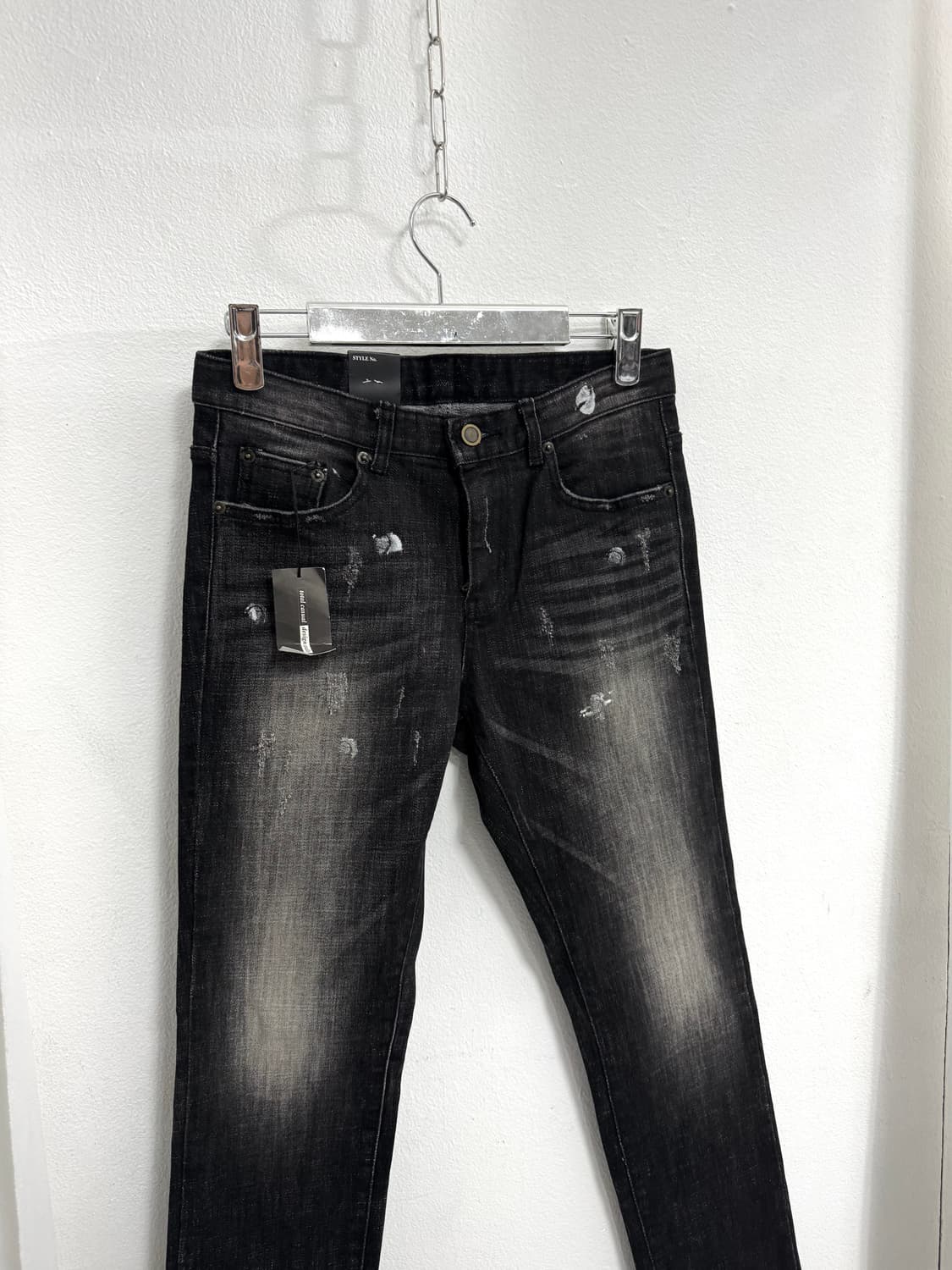 Distressed Straight Skinny Pants 상품이미지2