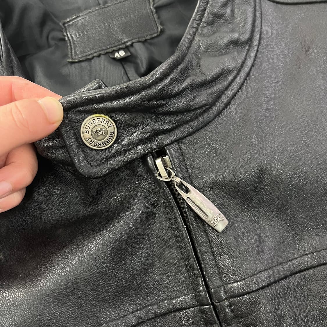 W 100 버버리 90s 램스킨 가죽 자켓 상품이미지3