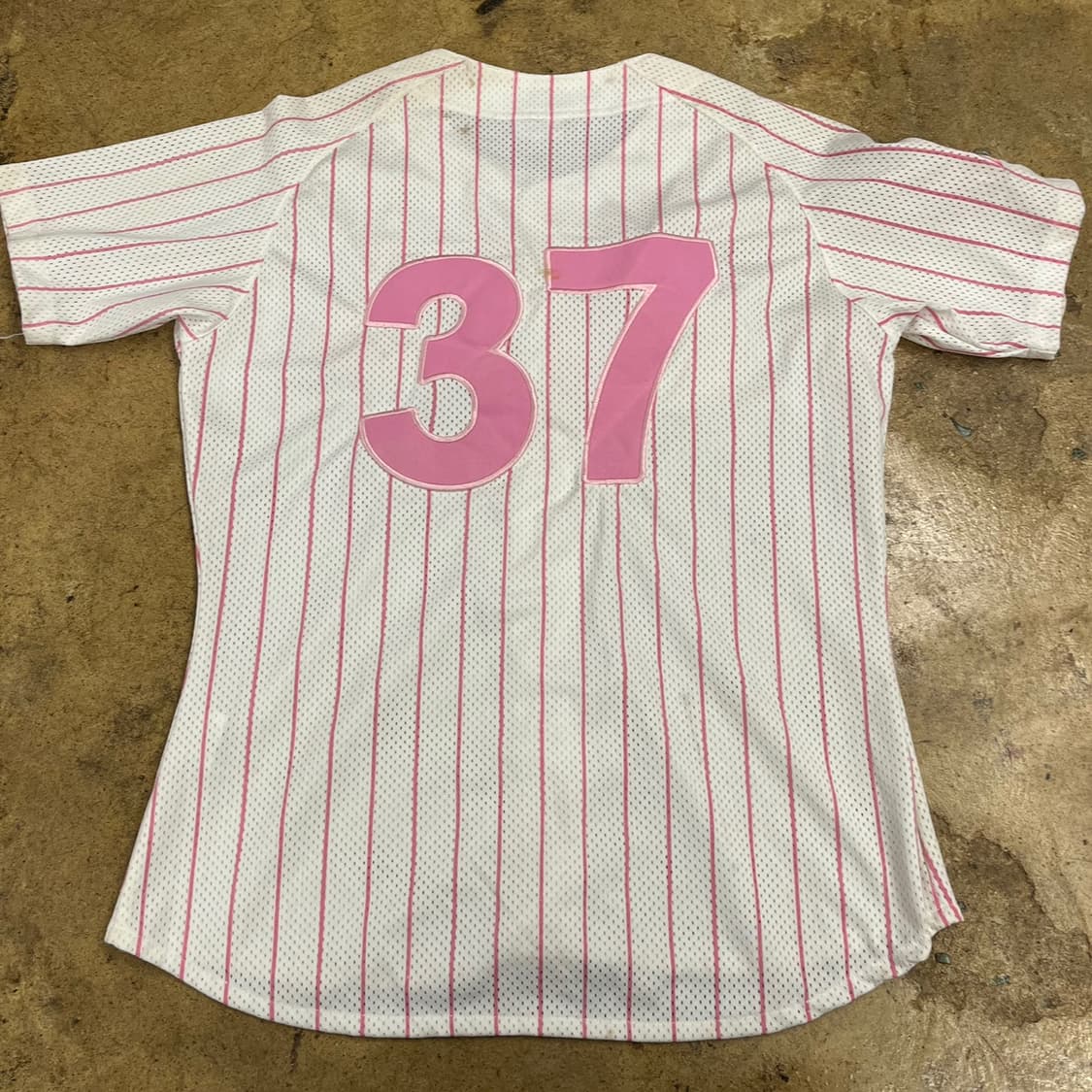 [90] 롯데 자이언츠 핑크 스트라이프 유니폼 37번 마킹 b18 상품이미지3