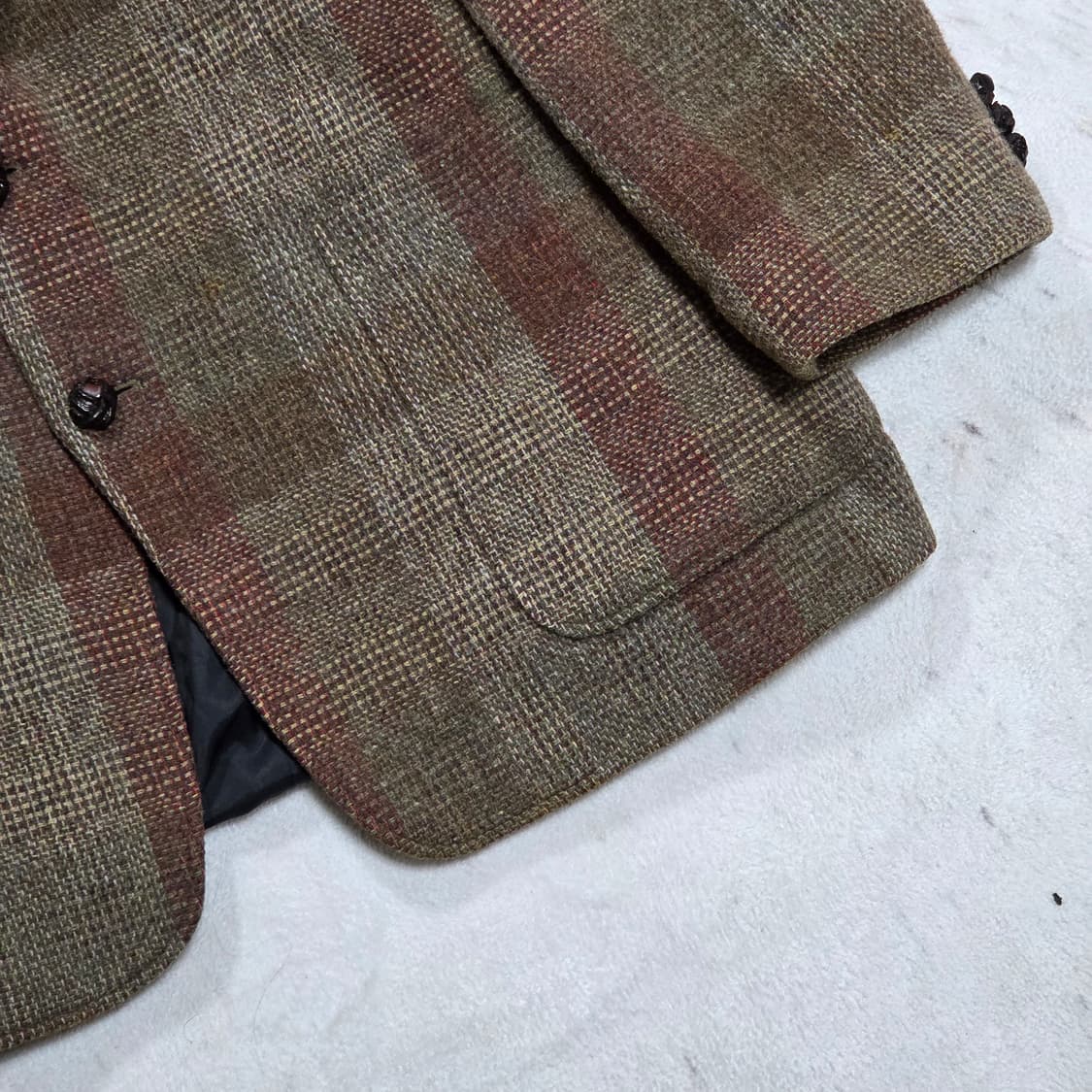 캘빈 클라인 모소재 브라운 체크 블레이저 자켓 상품이미지3