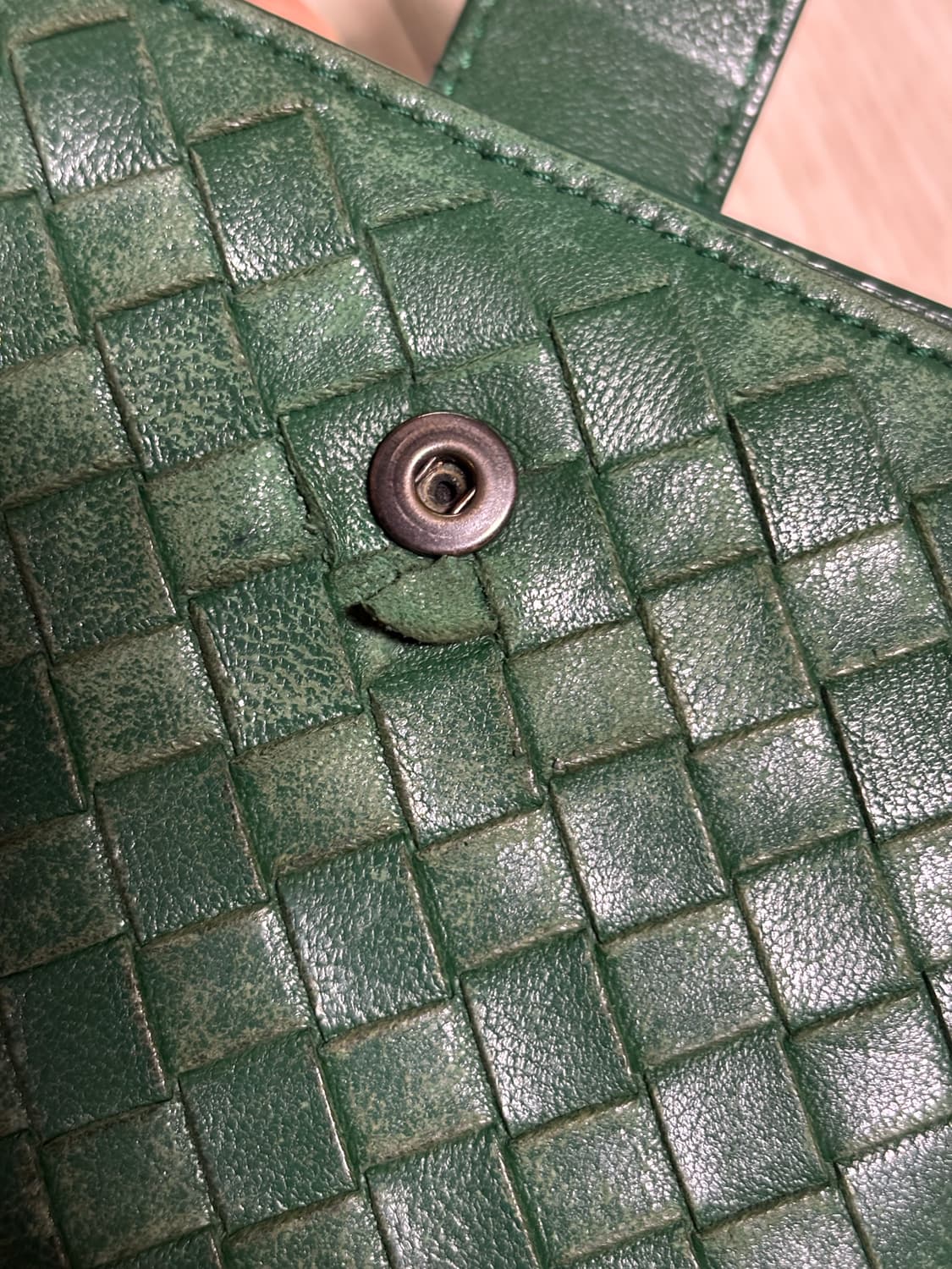 Bottega Veneta 인트레치아토 반지갑 green 상품이미지3