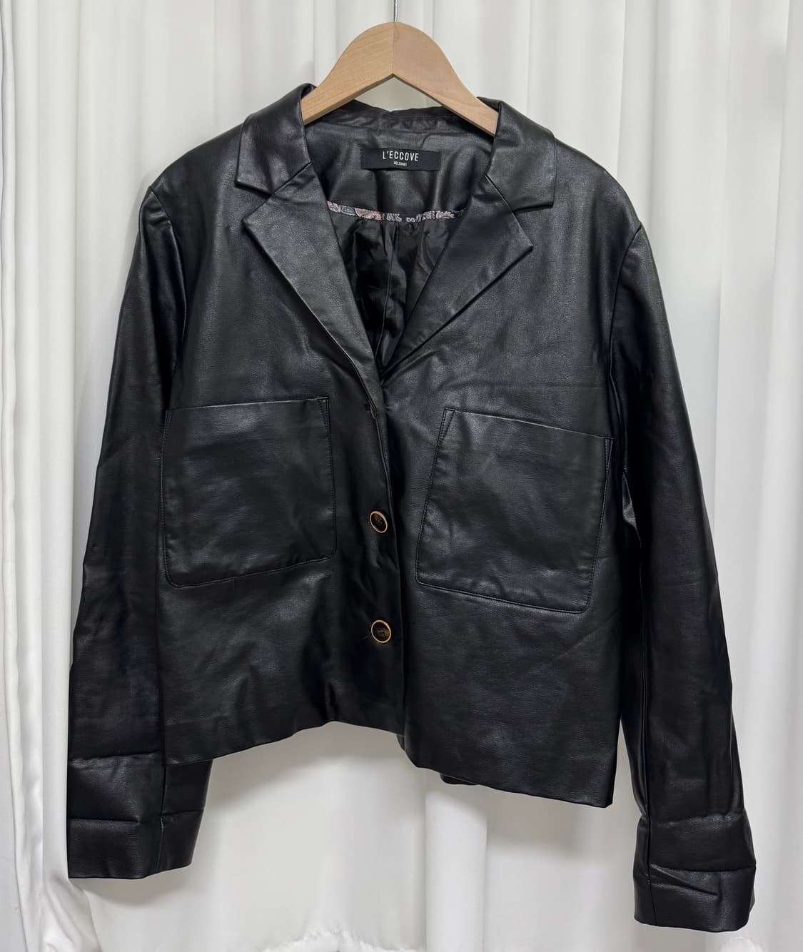 L'ECCOVE 레코브 블랙 레더 가죽 자켓 상품이미지6