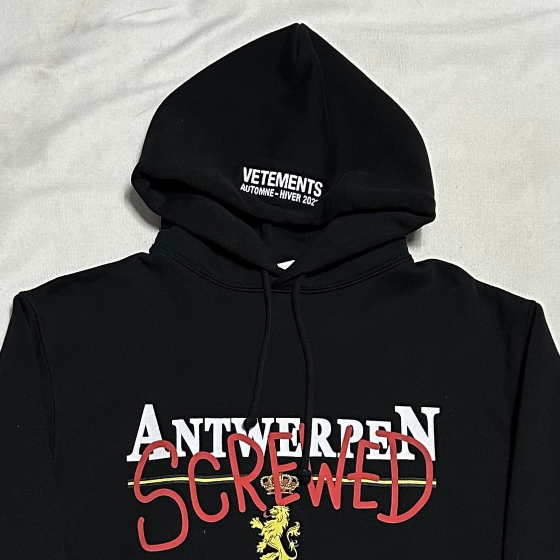 XS 베트멍 앤트워프 로고 블랙 후드티 상품이미지1