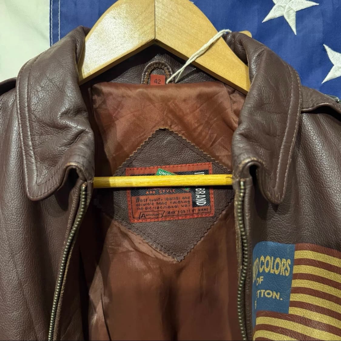 Vintage 80s A-2 타입 리얼 카우하이드 레더 자켓 상품이미지2